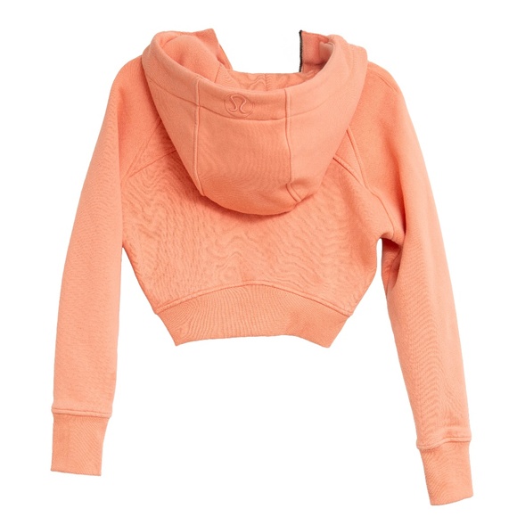 Lululemon Full Zip Cropped Scuba Hoodie Sz 4 Peach Color Athleisure Yoga Lounge - Picture 6 of 6